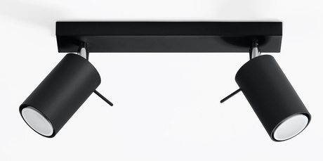 Plafond RING 2 noir + 2x ampoule LED GU-10 3000K Warm 7W 620lm