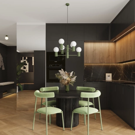 Lustre HALO 6 vert olive