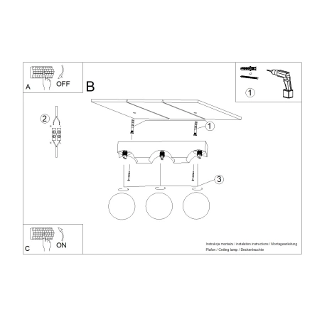 Plafonnier BULBO 3 bois naturel