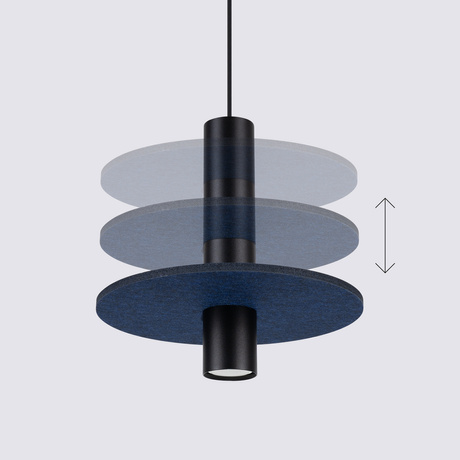 Lampe suspendue PELTA 1 noir/marine