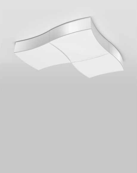 Plafond SQUARE 3 blanc + 6x ampoule LED E27 3000K Warm 7.5W 620lm