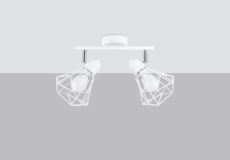 Plafond ARTEMIS 2 blanc + 2x ampoule LED E14 4000K Froid 7.5W 680lm