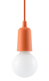 DIEGO 1 lampe suspendue orange + 1x ampoule LED E27 3000K Warm 7,5W 620lm