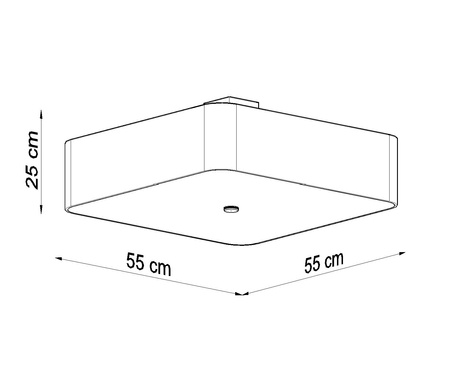 Plafond LOKKO 55 noir + 5x ampoule LED E27 4000K Froid 7.5W 650lm