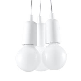 DIEGO 3 lampe suspendue blanche + 3x ampoule LED E27 4000K Cold 7,5W 650lm