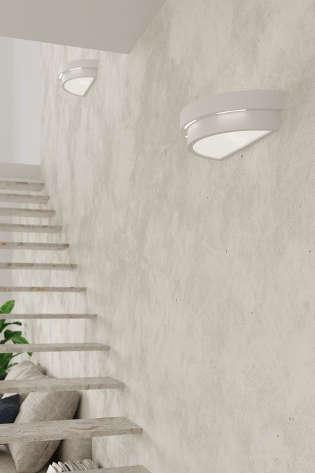 Applique céramique HELIOS blanc + 1x ampoule LED E27 4000K Froid 7.5W 650lm