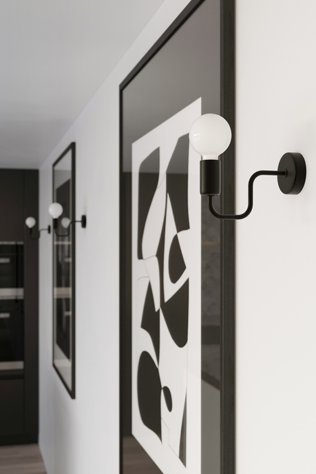 Lustre VECTOR 8 noir + 8x ampoule LED E27 4000K froide 7.5W 650lm