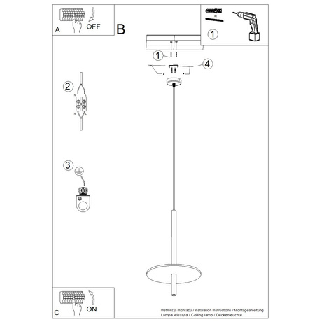 Lampe suspendue FELTRO 1 noir/marine