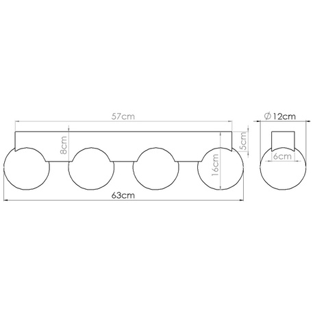 Plafonnier BULBO 4 bois naturel