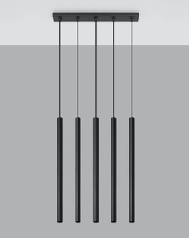 PASTELO 5 lampe suspendue noire + 5x ampoule LED G9 4000K Cold 4,5W 530lm