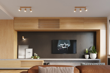 Plafond BERG 2 bois naturel + 2x ampoule LED GU-10 3000K Warm 7W 620lm