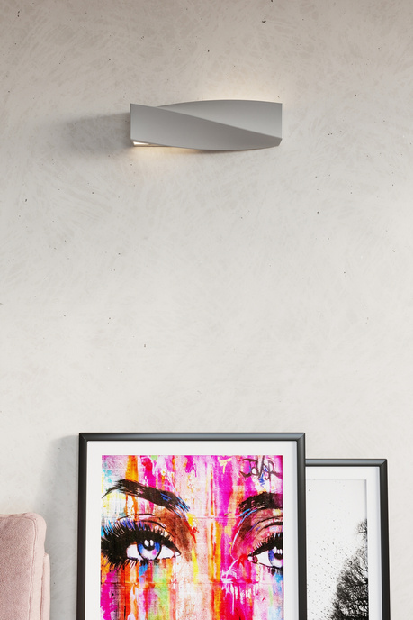 Applique en céramique SIGMA gris + 1x ampoule LED E27 3000K Warm 7.5W 620lm