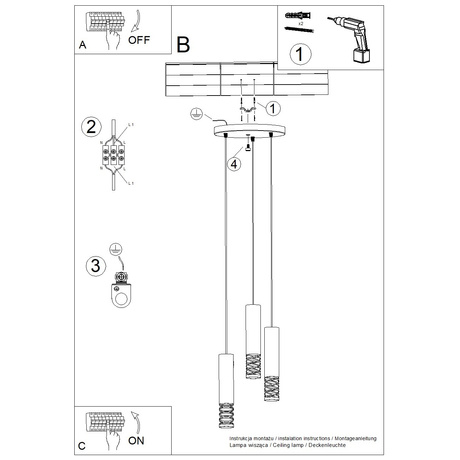 Lampe suspendue LAMI 3P blanc