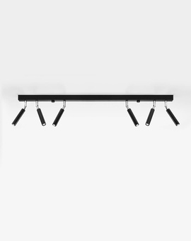 Plafond EYETECH 6 noir + 6x ampoule LED G9 4000K froide 4.5W 530lm