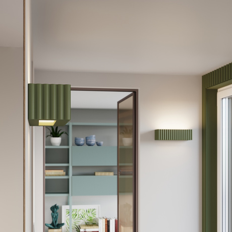 Applique en céramique RIGATA vert olive